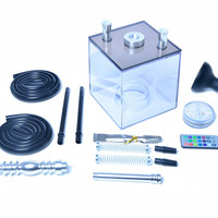 JCQH 2025 Chicha LED en acrylique givré, classique, 2 tuyaux, biodégradable, durable, avec coffret cadeau, promotion à durée limitée, prix abordable