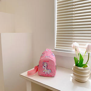 Venta caliente lindo dinosaurio de dibujos animados estampado cintura pecho bolsa para niños niñas moda impermeable monedero con cierre de cremallera - Product Image 5