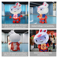 Modèle de lapin de dessin animé personnalisé accessoires de fête de vacances mascotte vêtements gonflables pour la publicité extérieure dessin animé gonflable personnalisé