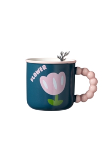 Customised Tulip Printed 340Ml Colorful Milk <b>Cup</b> <b>Reusable</b> Coffee <b>Cup</b> Sublimation Mug Porcelain Mugs Customized Mug With Logo - Product Image 3