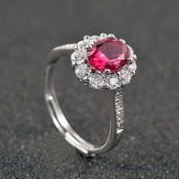 Hochwertiges Labor Sambi scher Smaragd Synthetischer blauer Saphir Rosa Rubin Rot Rubin 925 Sterling Silber Verstellbarer Ring Edelstein ringe