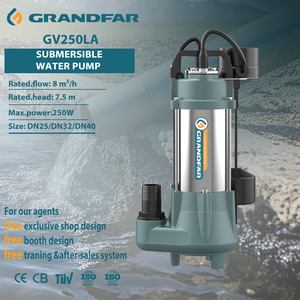 Pompe à eau submersible compacte en acier inoxydable de haute qualité Grandfar 220V 0.35HP 7.5m de hauteur de refoulement 250W OEM ODM GV250LA pour eaux usées - Product Image 1