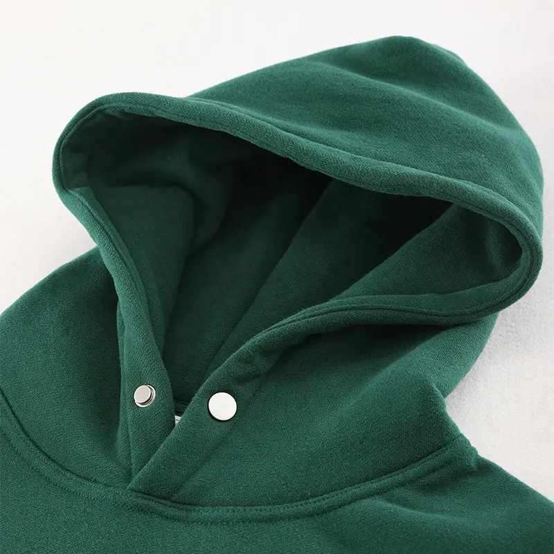 High Quality Weight Polar Fleece Pullover Unisex Oversized Cotton Hoodies Custom No String Snap Button Hoodie