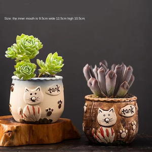 Vente en gros Conteneur de plantes succulentes avec des animaux de dessin animé mignons, pots de fleurs modernes en céramique, décoration de <span class=keywords><strong>jardin</strong></span> maison, idée cadeau bon marché - Product Image 2