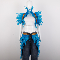 Écharpes en plumes et ensembles de robes de couleur personnalisée pour les spectacles sur scène, les fêtes d'Halloween et les costumes de festival