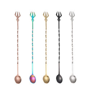 高品质搅拌勺玫瑰金不锈钢鸡尾酒摇床套装搅拌棒新款酒保工具酒保礼品 - Product Image 1