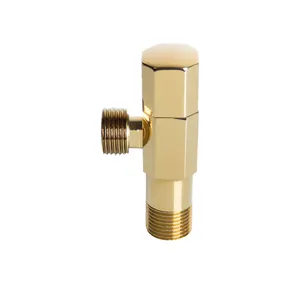 Ti-gold Durable Shock Resistant toilet Angle Valve Bathroom Brass Angle Stop Valve