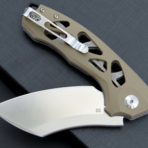Cuchillo Plegable Personalizado con Mango G10 y Hoja de Acero Inoxidable D2 para Camping y Bricolaje con Soporte OEM - Product Image 4