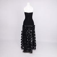 Robe longue élégante sans bretelles en maille à pois pour femme, coupe ajustée, jupe droite transparente, décontractée, avec nœud, sexy