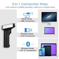 Eyoyo-Lector de código de barras 2D, inalámbrico, 2,4g, USB, Bluetooth, CCD, para iPad, iPhone, teléfonos Android