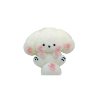 Peluches blanches chiot et lapin à grandes oreilles, jouets anti-stress à presser en TPR, jouets mignons à remontée lente et souple