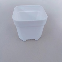 Pot Bunga Plastik Persegi Desain Pastoral untuk Menanam Bibit Sukulen Bonsai Mini Kaliber Putih
