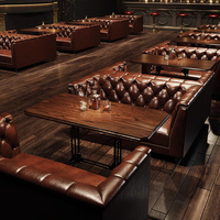 Canapé Banquette et Chaise Americano-Européenne Classique pour Bar, Boîte de Nuit, Salon Cigare, Hôtel et Café