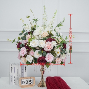 Boule de fleurs en soie verte artificielle, centre de table de mariage, arrangement de fleurs artificielles, décorations de mariage - Product Image 2