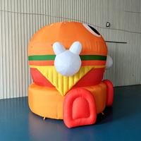 Modèle de mascotte de burger gonflable personnalisé géant pour la publicité en extérieur, la promotion d'événements, la décoration de fêtes et l'affichage