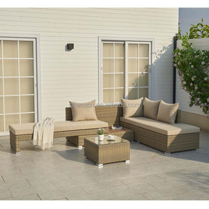 Canapé d'angle en rotin tressé PE, mobilier de <span class=keywords><strong>salon</strong></span>, canapé-lit en rotin - Product Image 1