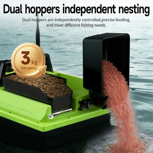 Bateau d'appâtage RC Flytec V600 Vert pour la pêche à la carpe, 500M, retour automatique, double silo 3kg avec support <span class=keywords><strong>de</strong></span> déclenchement d'hameçon et sondeur <span class=keywords><strong>de</strong></span> poissons - Product Image 2