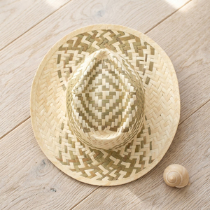 Chapeau de soleil en paille naturelle tressé à la main, 100% naturel, tour de tête 58 cm, bord large de 12 cm, protection UV supérieure, achetez-le aujourd'hui - Product Image 1