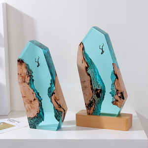 Bán Hot USB điện đại dương phong cách nghệ thuật độc đáo thủ công Surfer Cá voi LED máy tính để bàn đèn Epoxy nhựa Tabletop ánh sáng ban đêm - Product Image 6