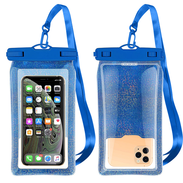 Fashion TPU Waterproof Sports Phone Carry Bag Floating Inflatable IPX8 Lanyard Compatible for // Universal