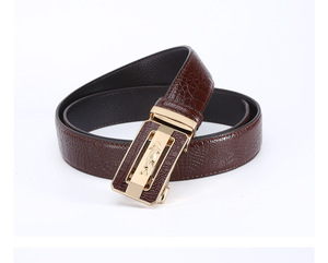 <span class=keywords><strong>Ceinture</strong></span> à cliquet <span class=keywords><strong>en</strong></span> <span class=keywords><strong>cuir</strong></span> véritable pour hommes avec <span class=keywords><strong>boucle</strong></span> <span class=keywords><strong>en</strong></span> crocodile réaliste - Product Image 4