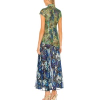 Robe longue pour femme, tendance été 2022, nouvelle mode, sexy, pour soirée en club, en dentelle découpée, en mousseline de soie imprimée, en gros