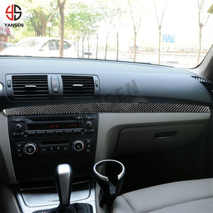 Karbon Fiber havasız ortam kabini kolu co-pilot pano paneli Trim şerit Sticker BMW E87 1 serisi E87 E82 E88 2008-2013 - Product Image 5