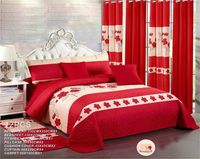 Parures de lit de mariage assorties aux rideaux, imperméables, motif floral vintage, 100% microfibre polyester, couvre-lit matelassé 10+ pièces