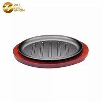 Plaque chauffante ovale chinoise en pierre, bon marché, 3 compartiments, ensemble en fonte avec porte-sauce