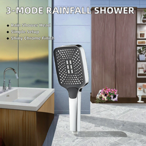 ฝักบัวอาบน้ำแบบปรับได้ 3 โหมด แรงดันสูง ประหยัดน้ำ ไหลแรง ผิวโครเมียม อุปกรณ์เสริมก๊อกน้ำห้องน้ำทันสมัย - Product Image 3
