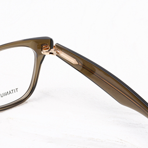 Gafas de acetato con montura completa rectangulares, montura marrón sólida NP-156, monturas ligeras con protección UV para corrección de la visión, unisex - Product Image 4