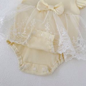 OEM ODM Engepapa Baby Meisjes Kleding Zomer Pasgeboren Baby Rompertje Kant Korte Mouw Baby Romper Babykleding - Product Image 2