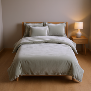 Set Copripiumino Reversibile in Sherpa 4 Pezzi Grigio Tinta Unita per Uso Domestico Lavabile in Lavatrice - Product Image 2