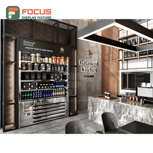 Creative Coffee Merchandise Display Rack Wood Grain Finish Coffee Syrup Display Coffee Shop Display Rack - Product Image 5
