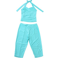 Ensemble 2 pièces sexy et décontracté pour femme : haut dos nu et pantalon capri moulant, idéal pour l'automne et l'été
