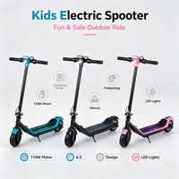 Scooter Eléctrico para Niños a Precio de Fábrica, Altura Ajustable, Plegable, con Plataforma LED y Altavoz Bluetooth, Venta al Por Mayor