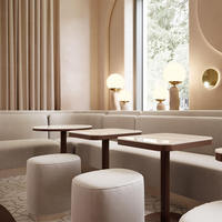 Canapé de restaurant de style moderne et luxueux, table et chaises pour hôtel, café, restaurant à thème