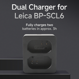 ที่ชาร์จ RingTeam มาตรฐานบราซิลแบบ USB-C สำหรับแบตเตอรี่กล้อง <span class=keywords><strong>Leica</strong></span> BP-SCL6 ช่องชาร์จคู่ ชาร์จเร็ว ป้องกันความร้อนเกิน - Product Image 2