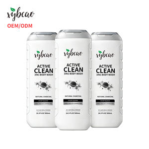 Gel <span class=keywords><strong>Douche</strong></span> 3-en-1 au Charbon 500ml Visage Cheveux Corps Nettoyage Profond Contrôle du Sébum Parfum Vanille Bourbon Fraîche 92% Naturel OEM ODM - Product Image 1