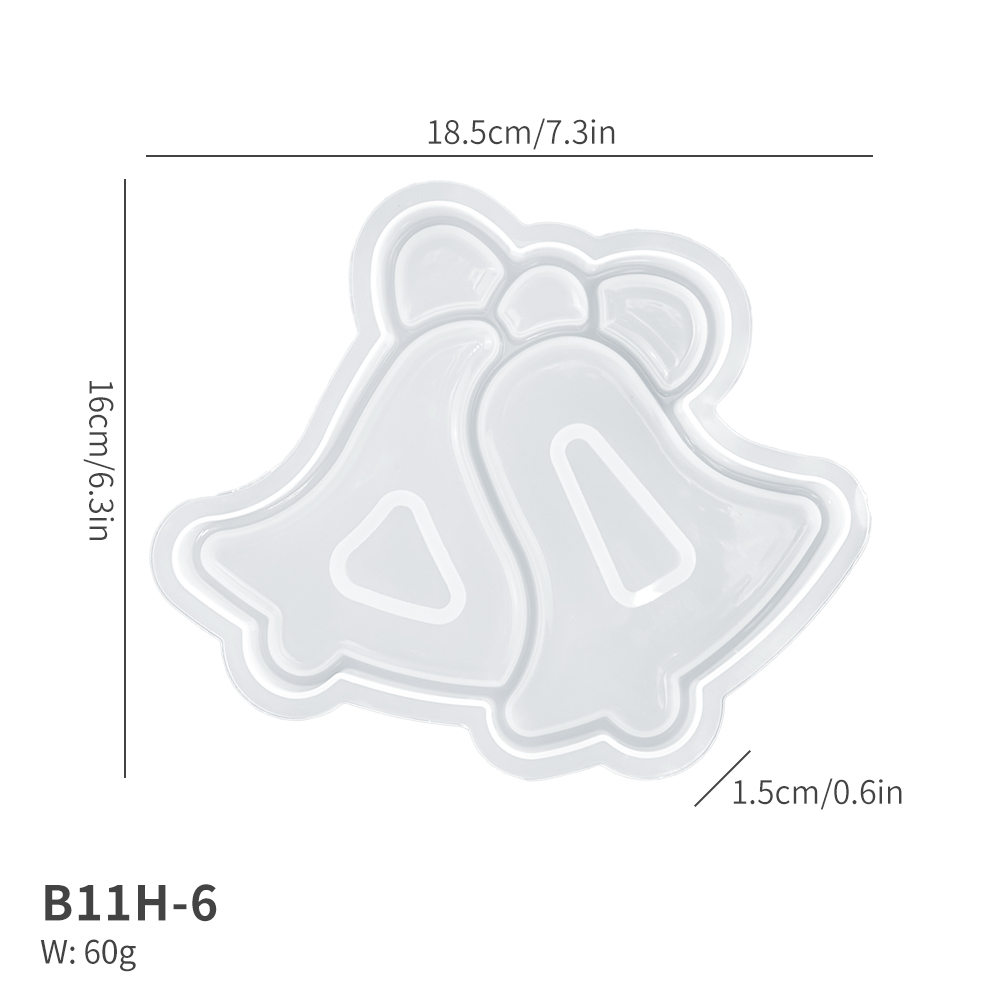 B11H-6 Moule à plat pour cloche de Noël blanc