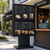 Écran d'affichage numérique LCD haute luminosité pour menu drive-in extérieur étanche, idéal pour les systèmes de commande de restauration rapide