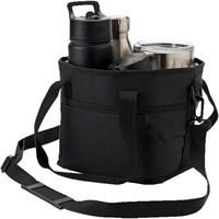 Sac isotherme en cuir pour bouteille d'eau, sac fourre-tout multi-compartiments, bandoulière réglable pour les voyages modernes et minimalistes