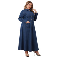 Robe longue en jean de coton grande taille pour femme, style streetwear, disponible pour la production OEM et ODM