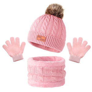 Venta al por Mayor de Conjuntos de <span class=keywords><strong>Gorro</strong></span>, Bufanda y Guantes para Niños, Tres Piezas, Otoño e <span class=keywords><strong>Invierno</strong></span>, Cálidos, Gruesos, de Lana Tejida con una Sola Bola - Product Image 5