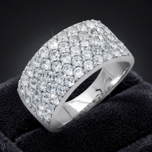 Bague Cocktail Gourik Tendance Faite à la Main en Argent Sterling 925 avec Saphir Blanc Créé en Laboratoire Taille Brillant et Sertissage à Griffes 5.39g pour Femme – Idéale pour les Fêtes - Product Image 3