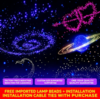 Kain Latar Panggung Langit Berbintang LED Efek Cahaya Biru Putih Kain Bintang Latar Pernikahan RGBW Tirai Bintang Plastik