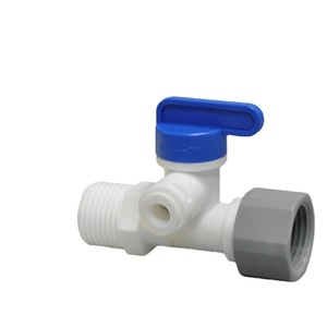 Robinet à bille intégré en plastique 2 voies 1/2 pouce fileté pour purificateur d'eau, contrôlant le débit d'eau - Product Image 5