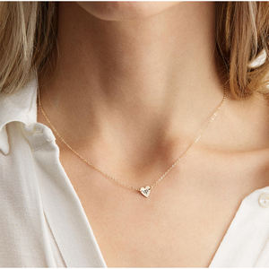 Collar con Colgante de Corazón de 7MM, Acero Inoxidable 316L, Grabado Personalizado con Signo Zodiacal - Product Image 3