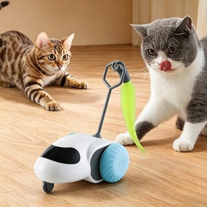 Giocattolo per <span class=keywords><strong>Gatti</strong></span> con LED Lampeggiante e Direzione Automatica, Accessorio con Piuma Staccabile per <span class=keywords><strong>Gatti</strong></span> da Interno di Tutte le Razze, Giocattoli Morbidi - Product Image 1
