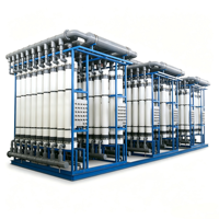 Machinerie de traitement de l'eau, système de membrane UF 100T/H, pompe à moteur contrôlée par PLC, équipement de filtration d'eau par ultrafiltration, 1 an